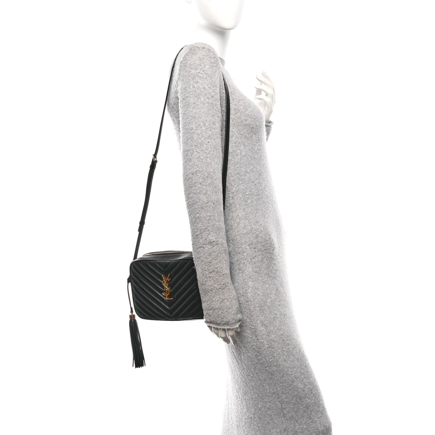 Calfskin Matelasse Monogram Lou Camera Bag Black