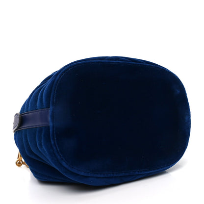 Velvet Matelasse GG Marmont Bucket Bag Cobalt Blue
