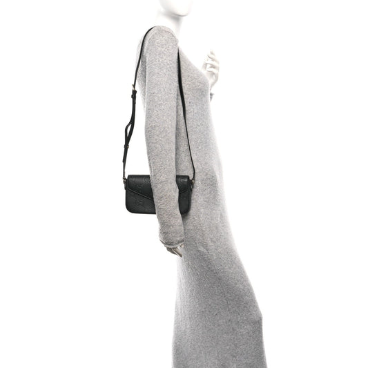 Gilbert Calfskin GG Super Mini Shoulder Bag Black
