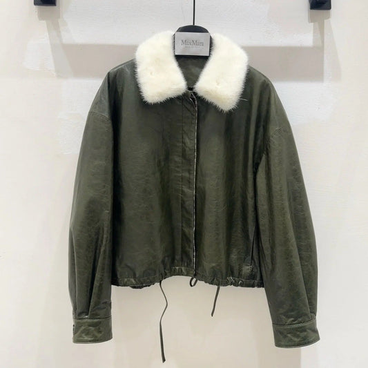 MAX MARA 25S SHEEPSKIN AND MINK FUR COAT 153