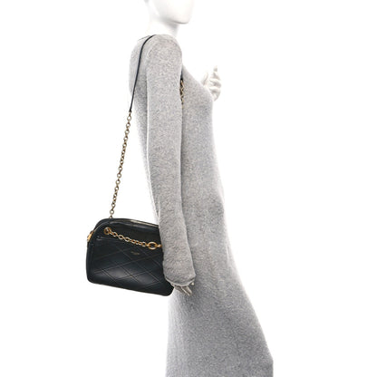Lambskin Quilted Le Maillon Chain Strap Crossbody Black