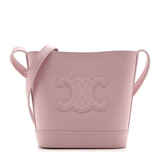 Smooth Calfskin Mini Cuir Triomphe Bucket Bag Light Pink