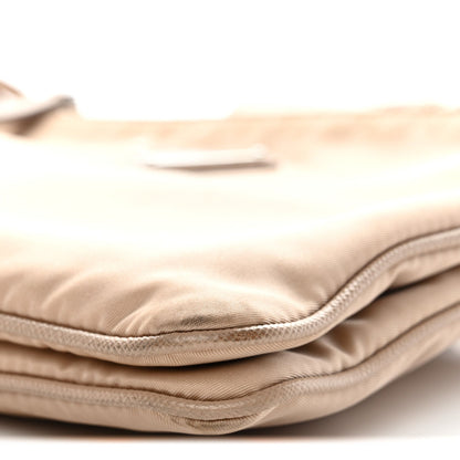 Re-Nylon Saffiano Re-Edition 2000 Double Zip Crossbody Bag Cammeo
