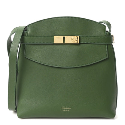 Calfskin Small Hug Messenger Bag Forest Green
