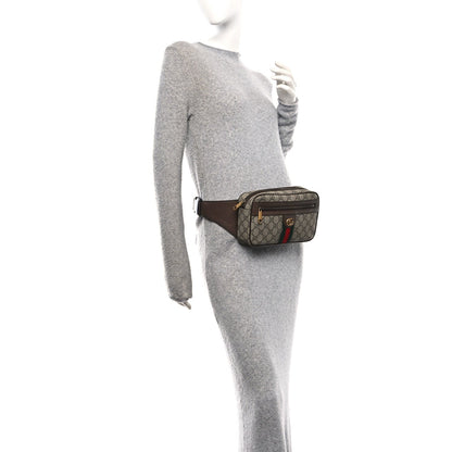 Soft GG Supreme Monogram Medium Ophidia Belt Bag Dark Brown