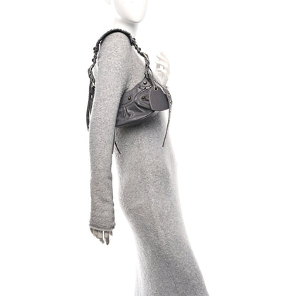 Agneau Arena Le Cagole Shoulder Bag XS Dark Grey