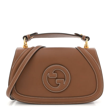 Roxy Calfskin Medium Blondie Top Handle Bag Brown