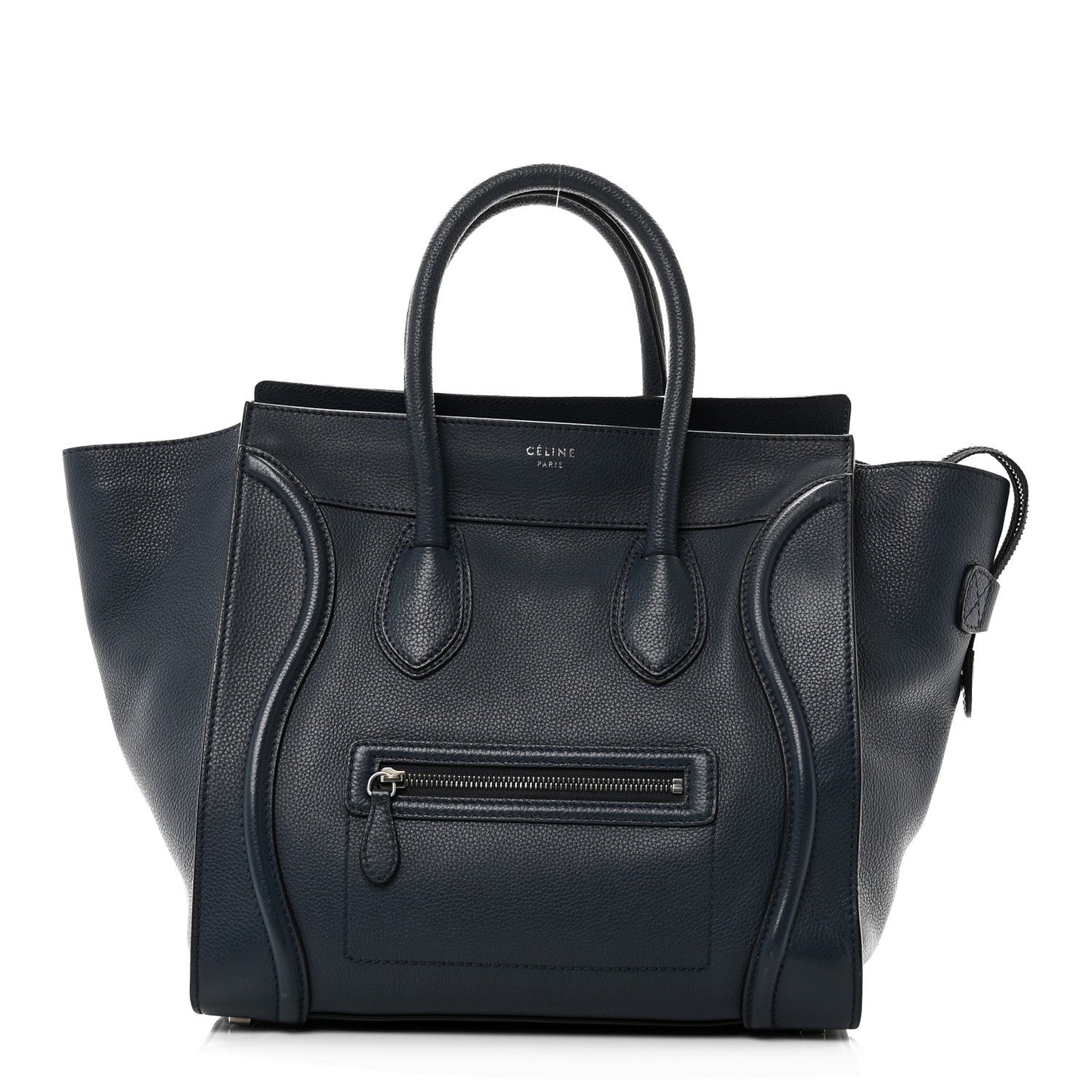 Drummed Calfskin Mini Luggage Slate