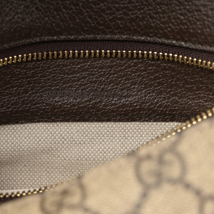 GG Supreme Monogram Textured Dollar Calfskin Blondie Chain Shoulder Flap Bag Beige Ebony New Acero