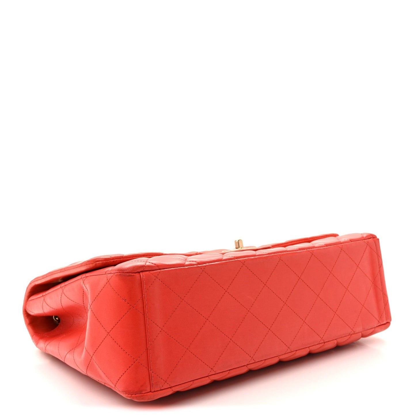 Lambskin Quilted Maxi Single Flap Red