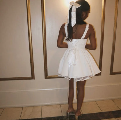 Elegant White A Line Homecoming Dress Short Birthday Dresses