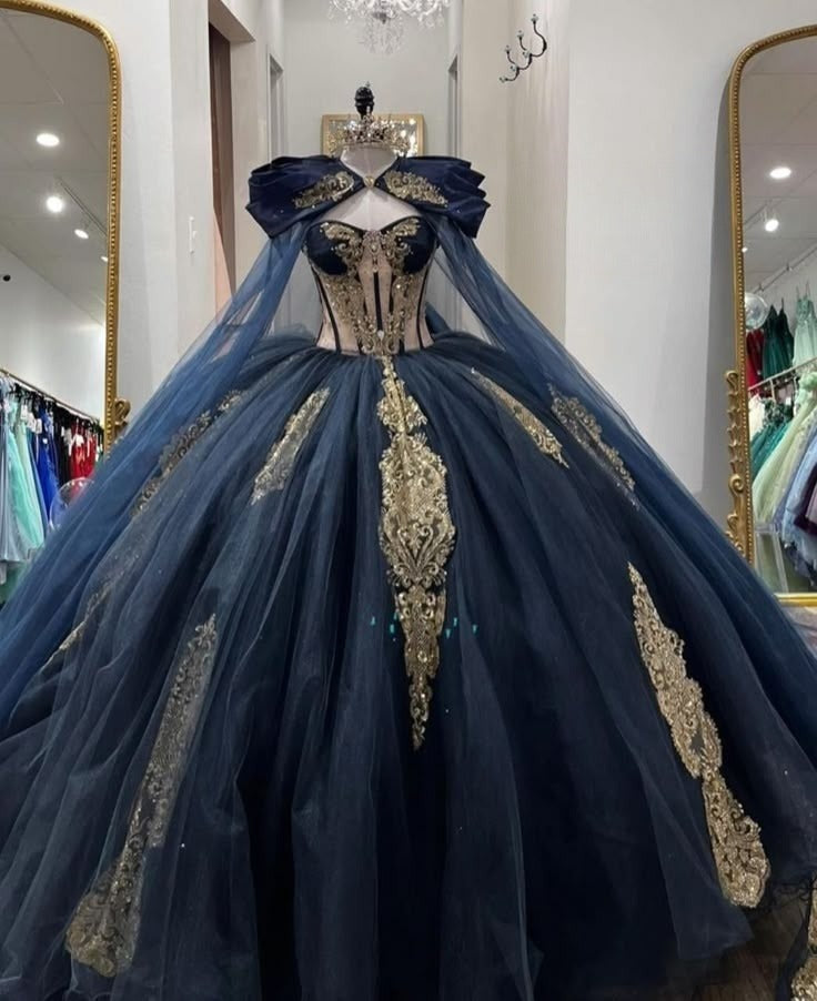 A Line Appliques Tulle Quinceanera Dresses With Cape Ball Gown Sweet Sixteen Prom Party Dresses       S7166