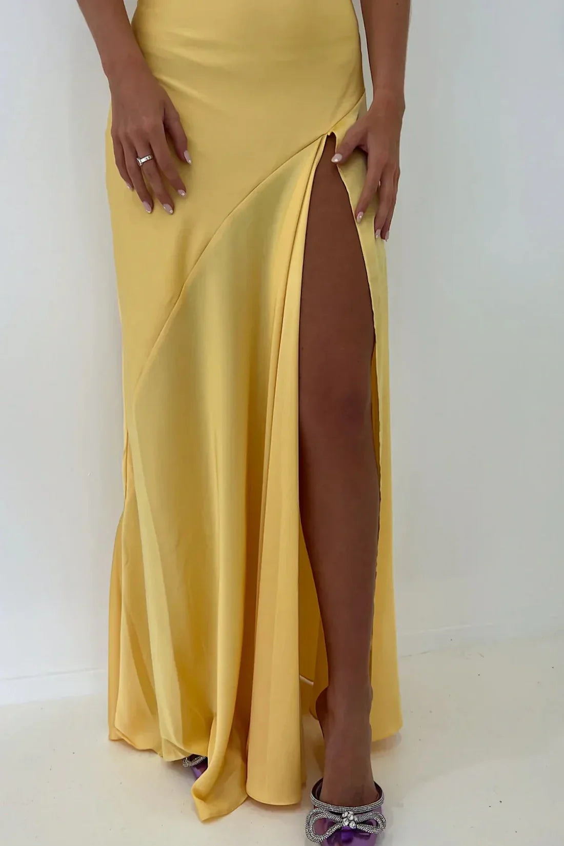 Trendy Sheath Spaghetti Straps Red Long Party Dress with Split Front