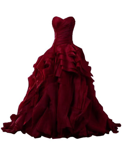 Burgundy Evening Gowns,Ball Gown Formal Dress,Evening Gowns For Teens        S7057