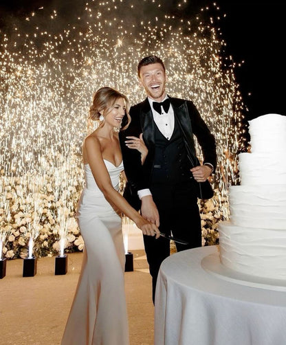 Sexy Mermaid Wedding Dress 2025 Soft Satin Gowns Sweetheart Pleats Silt Long Formal Bridal Gown