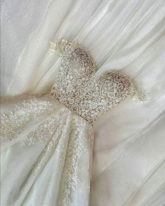 Off The Shoulder Tulle Formal Dress Sweet Evening Gown With Appliques