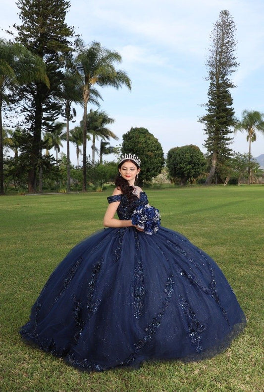 Navy Blue quinceañera dress Sweet 15 16 Prom Party Ball Gowns