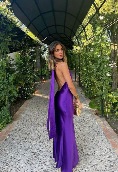 Long Backless Long Prom Dress Evening Party Gowns