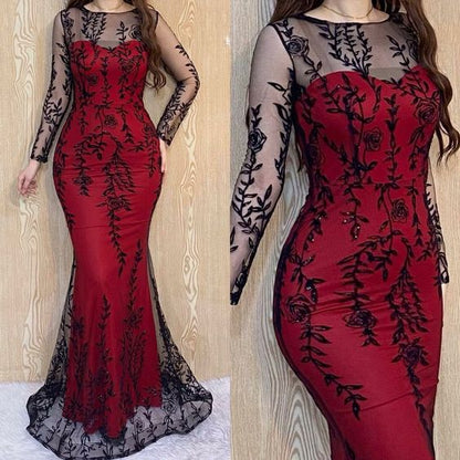 Fashion Birthday Party Gown Long Sleeve Formal Dresses