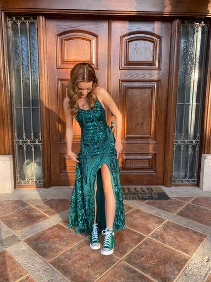New arrive green prom dress Evening Gown Long Prom Dresses