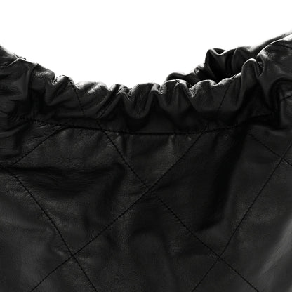 Shiny Calfskin Quilted Small Chanel 22 Black