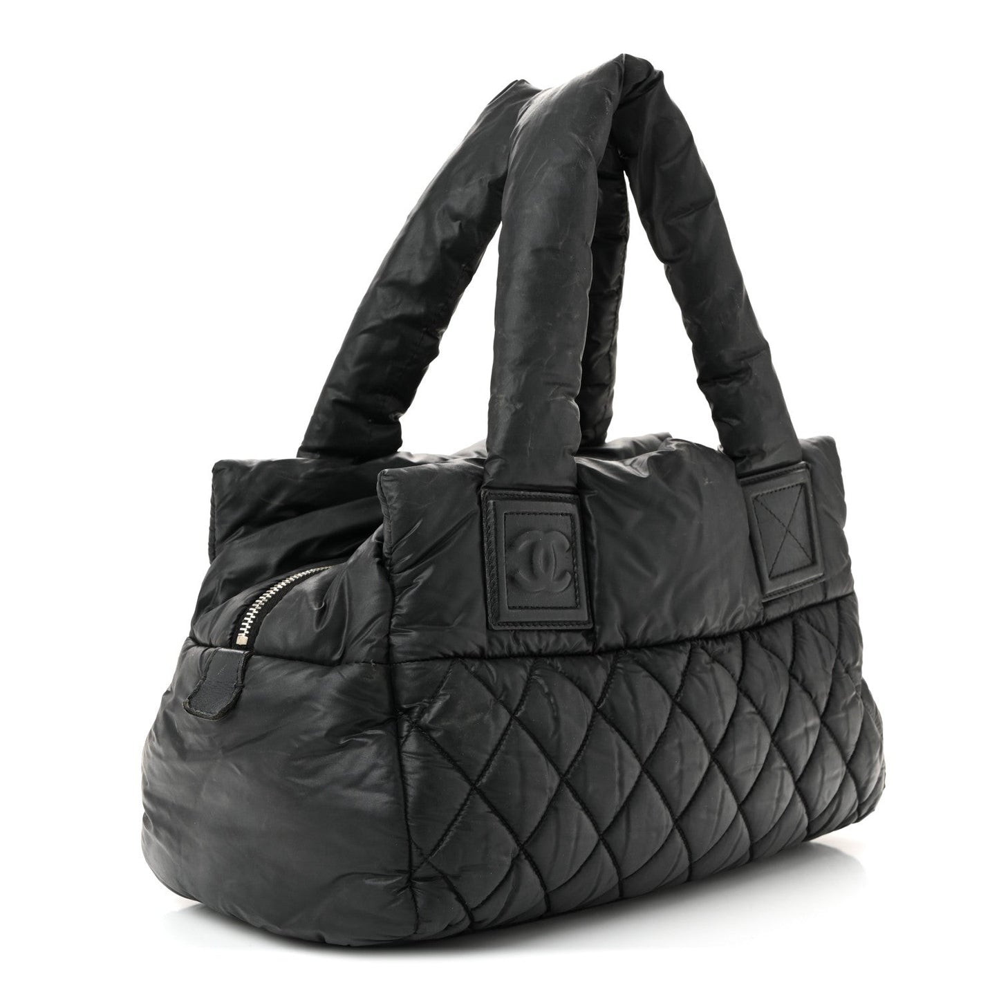 Nylon Coco Cocoon Zipped Tote Black