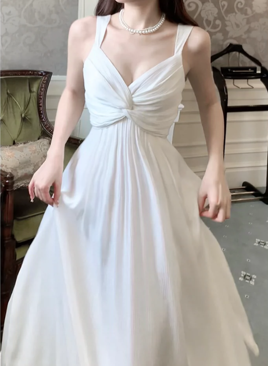 white holiday beach backless dress party dress    S6059