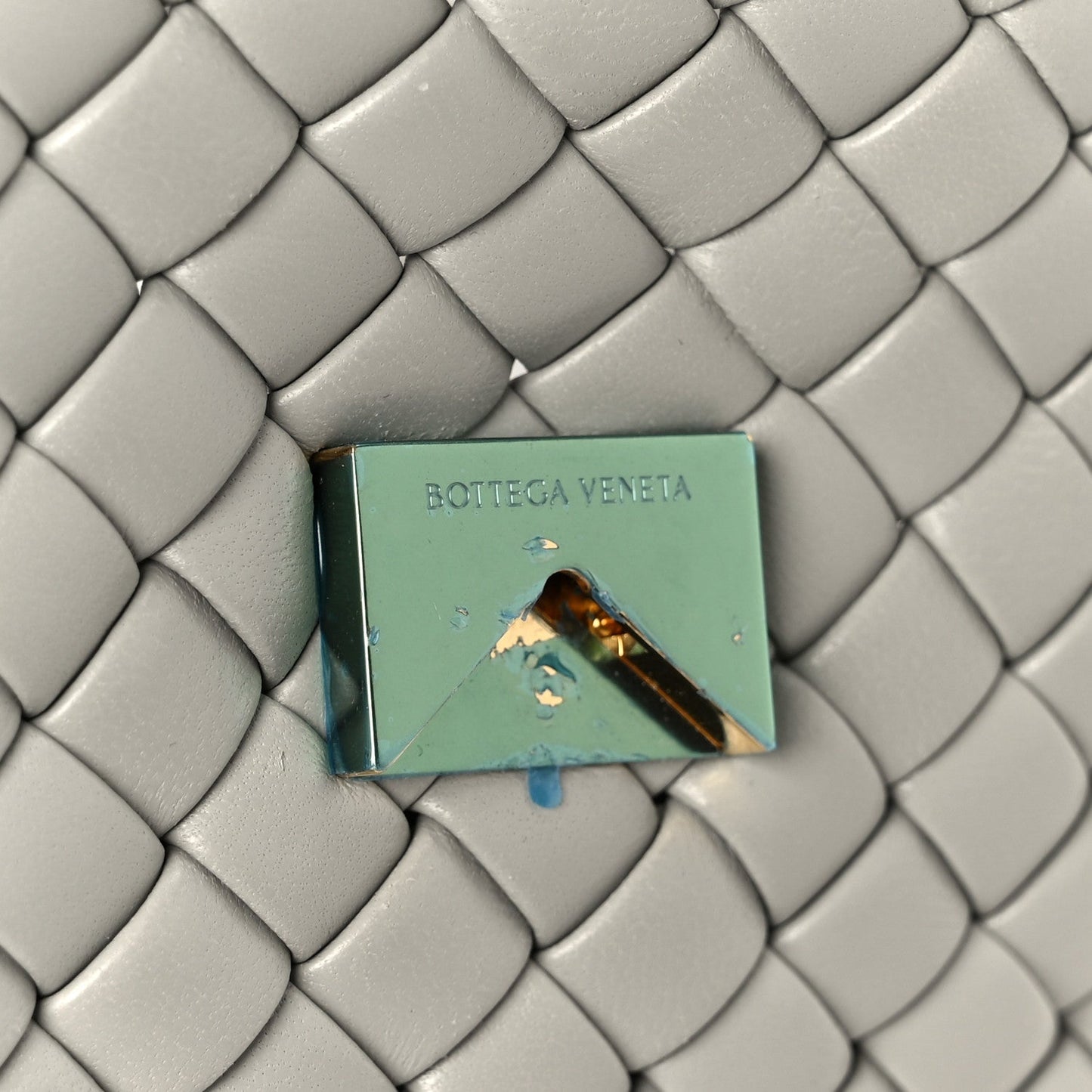 Nappa Intrecciato Small Cobble Shoulder Bag Agate Grey