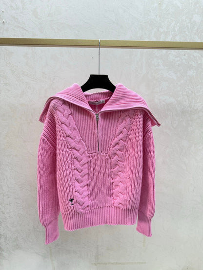 Dior 2025 Alps Zipped Mock Neck Sweater Wool