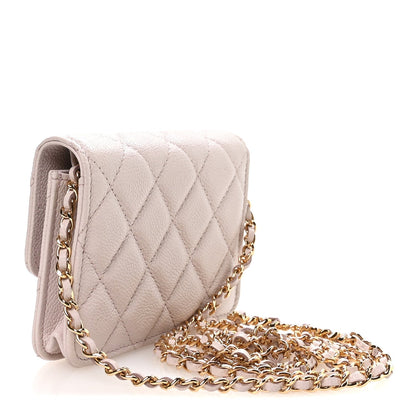 Caviar Quilted Miss Coco Clutch With Chain Light Purple