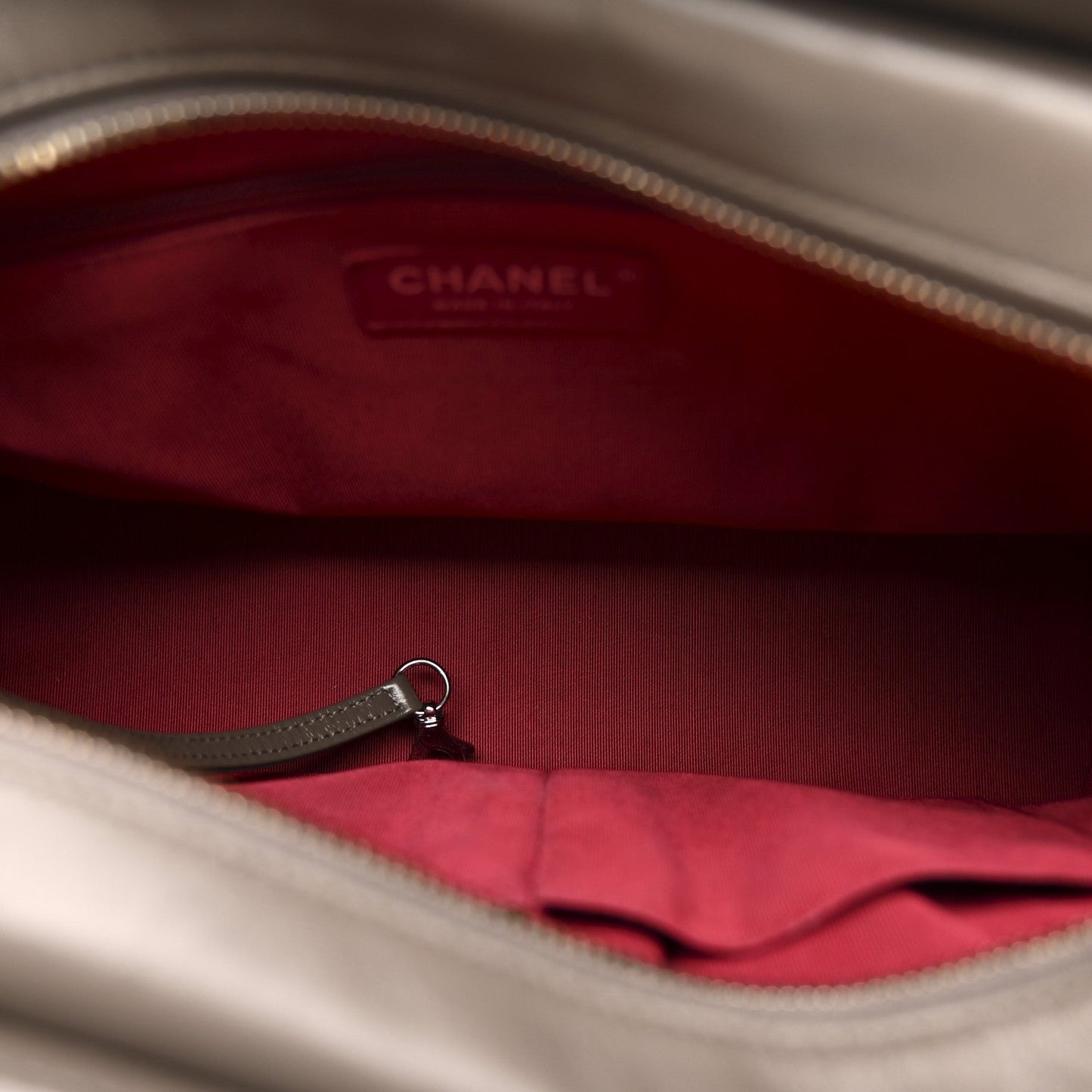 Aged Calfskin Quilted Medium Gabrielle Hobo Grey