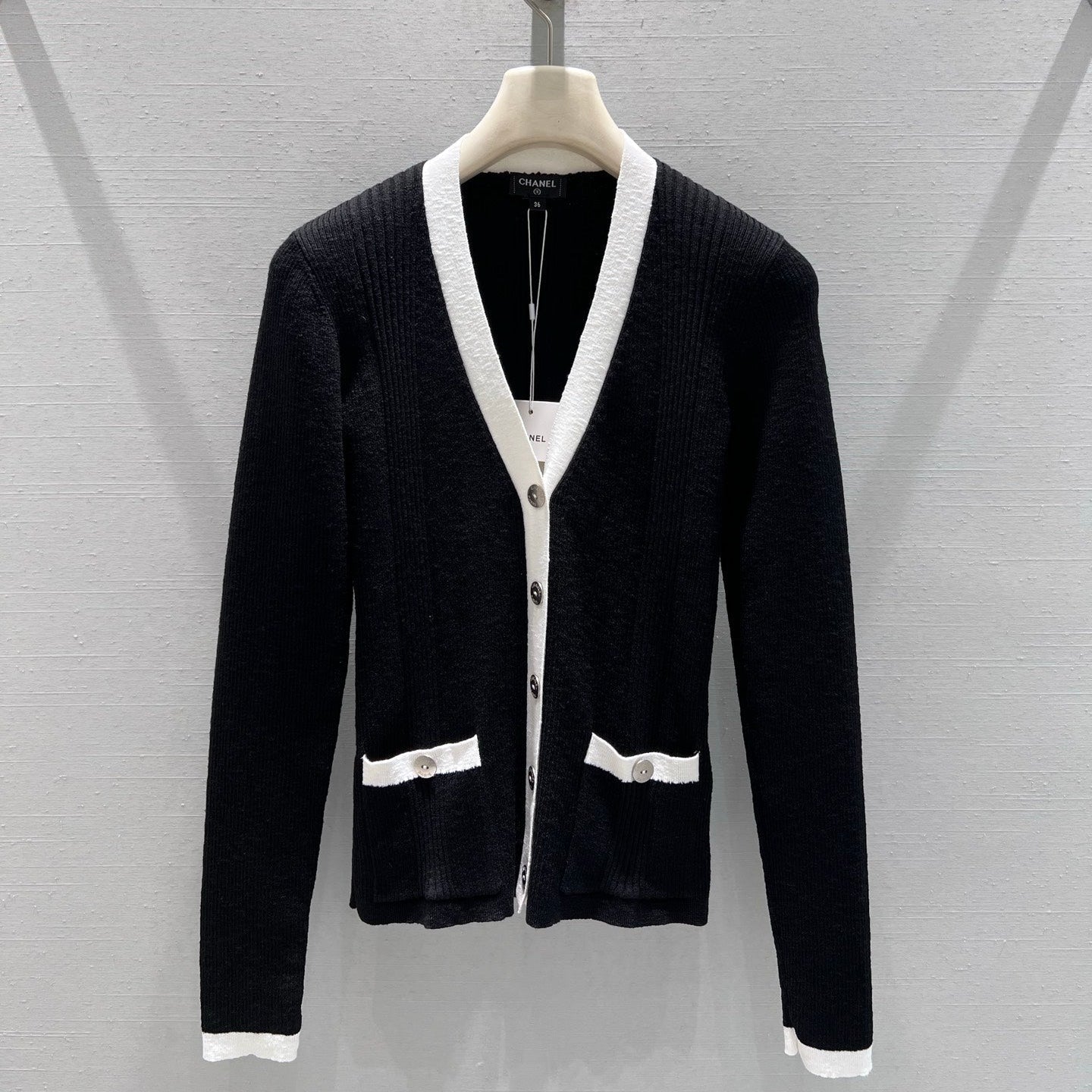 CC 26S Knit Cardigan Black Linen Cotton 349018