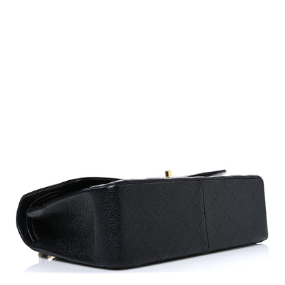 Caviar Quilted Jumbo Double Flap Black