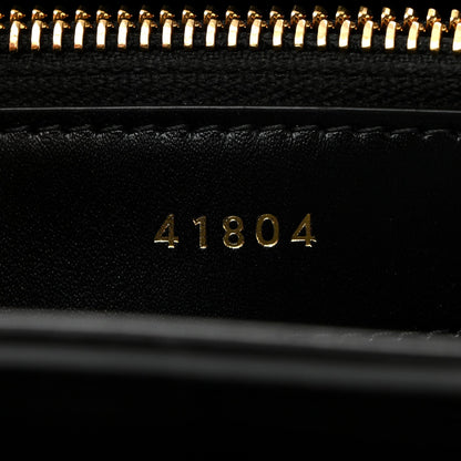 Satinated Calfskin Small 16 Top Handle Bag Black