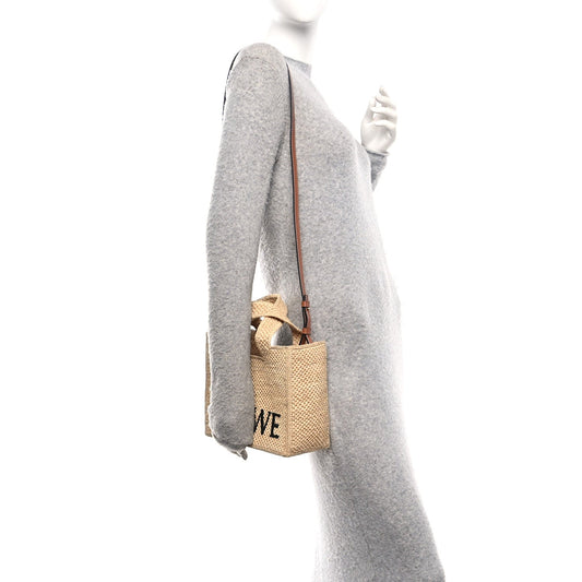 Raffia Paula's Ibiza Small Font Tote Natural Tan