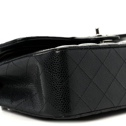 Caviar Quilted Small Double Flap Black