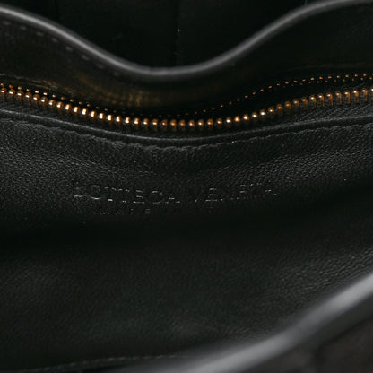Lambskin Maxi Intreccio Padded Chain Cassette Crossbody Bag Black