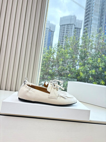 The Row 2025 Mary Jane Loafer White Cowhide 549359