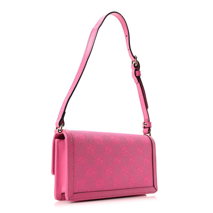GG Monogram Scratch Lux Calfskin Mini Luce Shoulder Bag Blossom Rose Dark Blossom