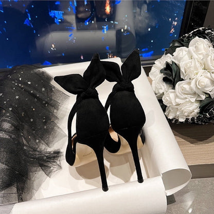 Aquazzura Bow Tie Pump Black Suede