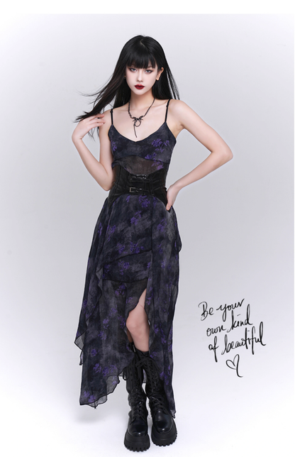 Fashion Design Sense Long Black Spaghetti Strap Dress TP2921