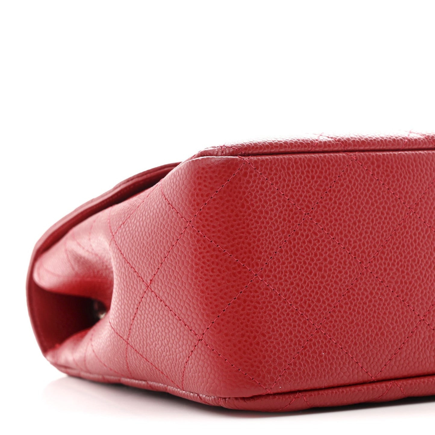 Caviar Quilted Jumbo Single Flap Red