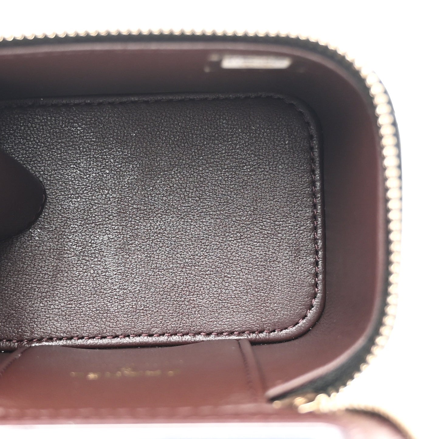 Lambskin Quilted Mini Vanity Case With Chain Black