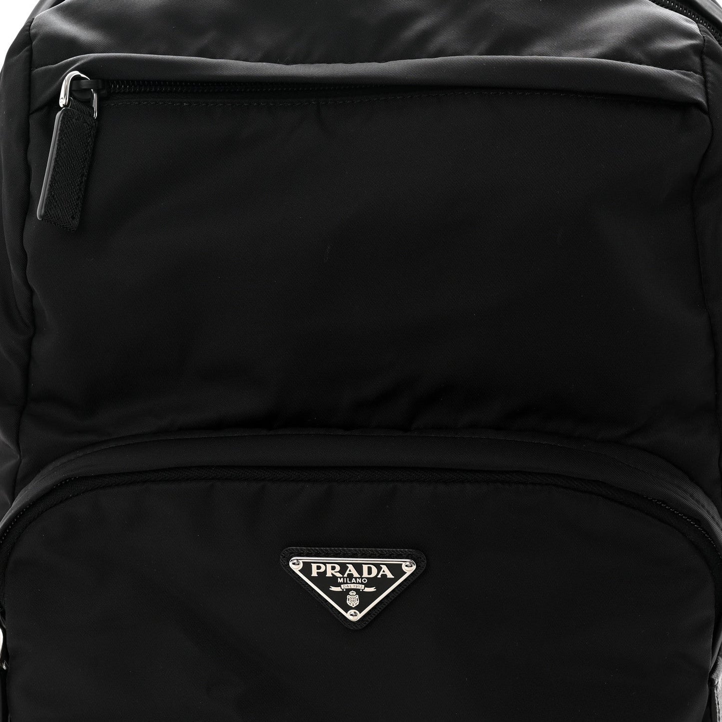 Re-Nylon Saffiano Zip Backpack Black