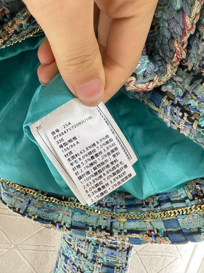 CC 25 Blue Cardigan Jacket Cotton Silk Mix Wool