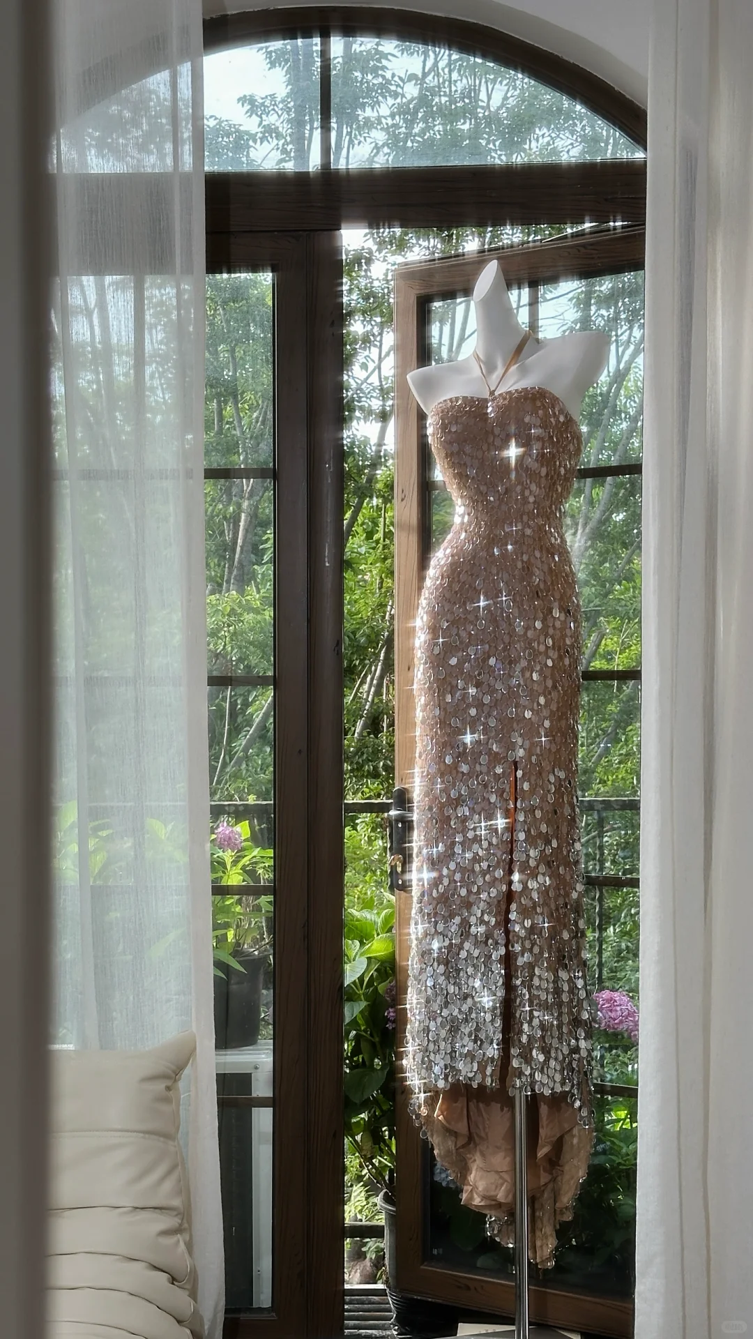 Gorgeous Glittering Sequined Halter-neck Sheath Prom Dress Evening Dress TP4301