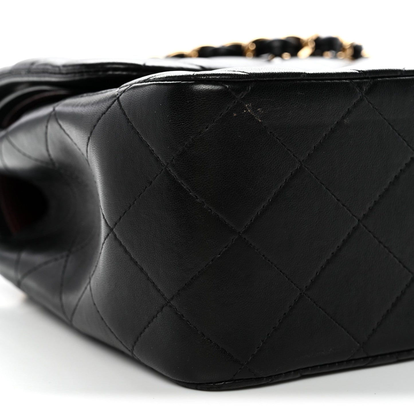 Lambskin Quilted Jumbo Double Flap Black