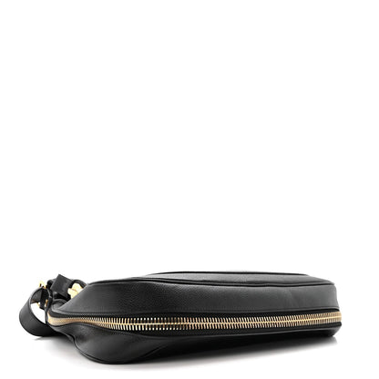 Grained Calfskin Medium Jennifer Crossbody Bag Black