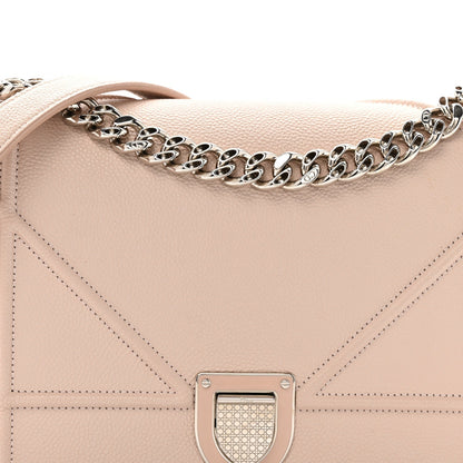 Grained Calfskin Medium Diorama Flap Bag Nude