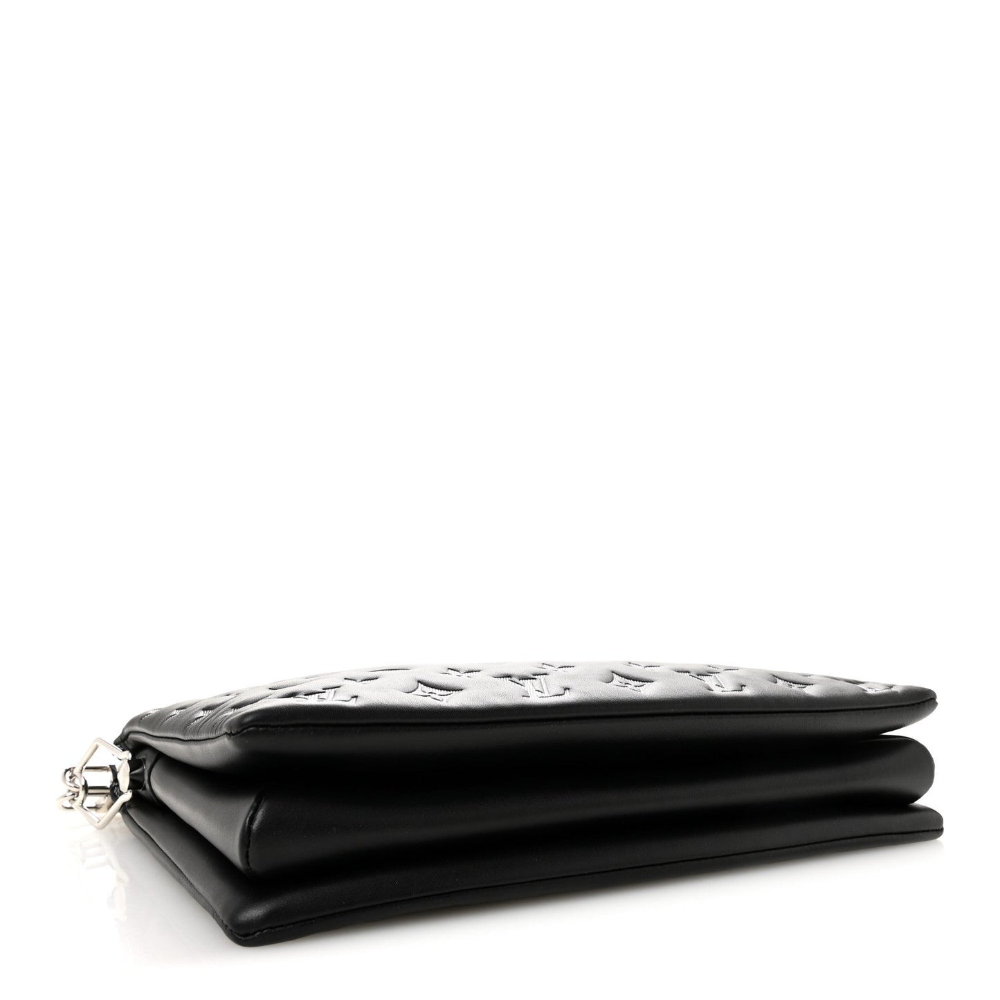 Lambskin Embossed Monogram Coussin MM Black Gray